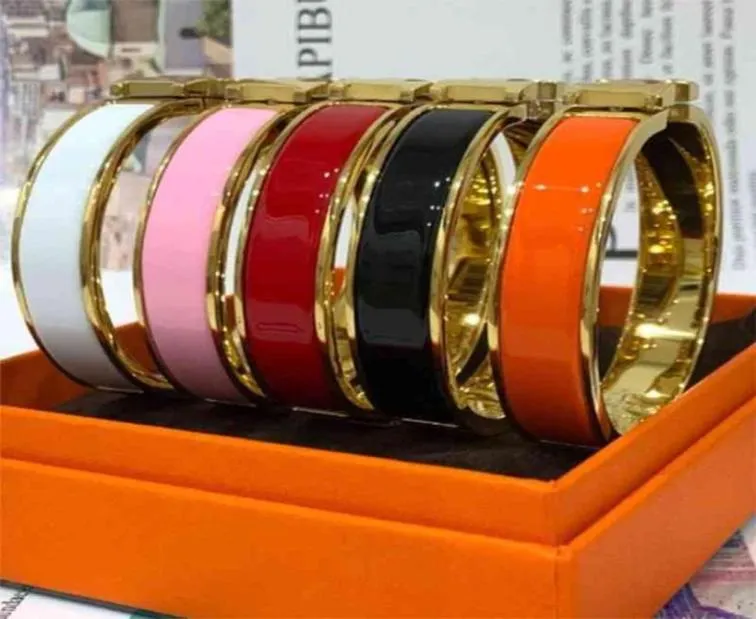 New designer love h enamel premium version bangle bracelet female titanium steel letter male couple net red with the same paragrap3826808