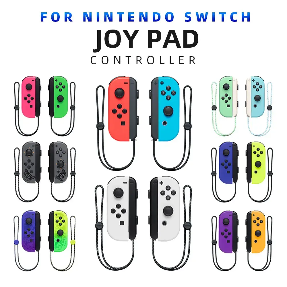 Les joueurs changent Joy Pad Joy Cons Joycons Contrôleur sans fil Joystick Bluetooth GamePad avec sangles pour Nintendo Switch Oled