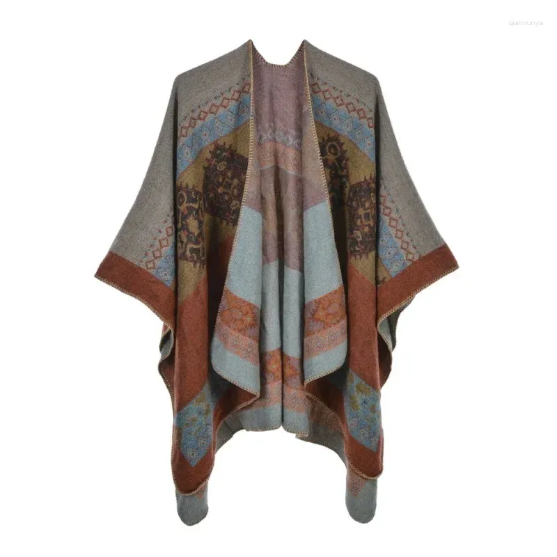 Party Supplies Women's Cape Autumn Winter Vintage Split Warm Cloak Imitation Cashmere Scarf