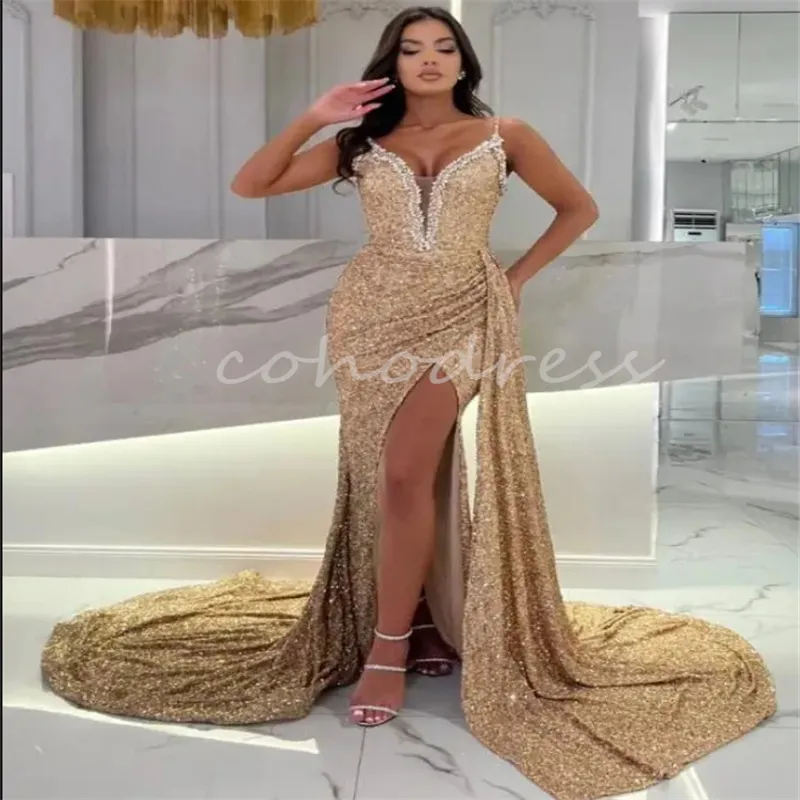 definition of smart casual dress code Champagne Backless Sequin Long Prom Dress, Sequin Champagne Long Eveni –  shopluu main image 1
