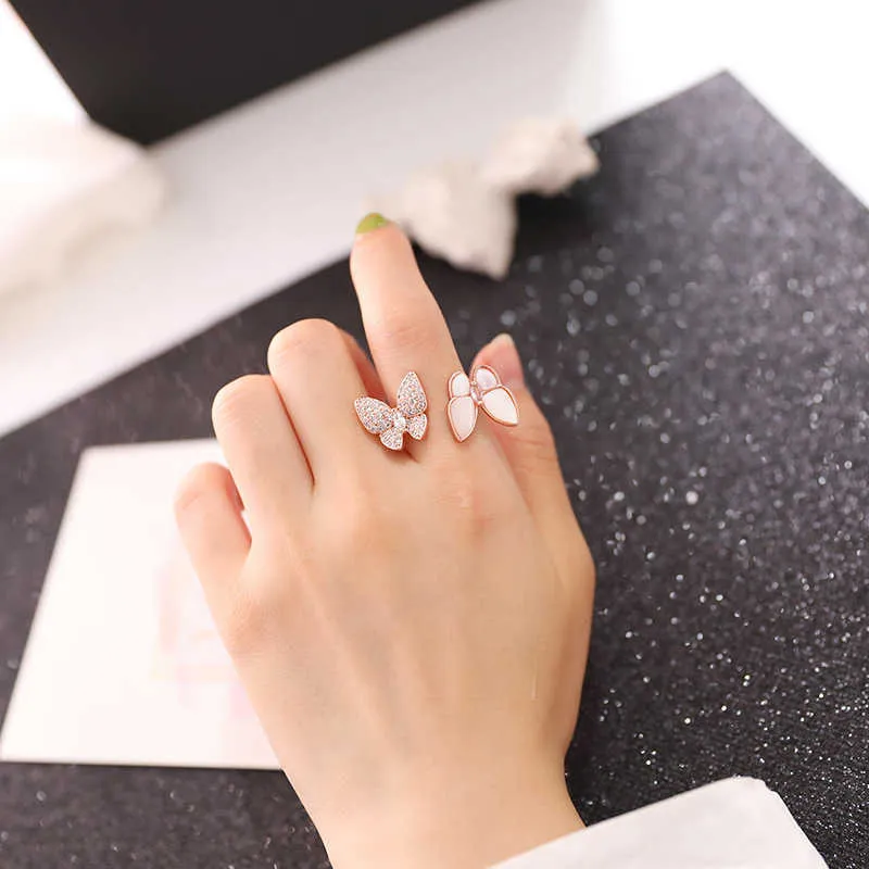 Fashion experts recommend jewelry ringsFritillaria butterfly ring fairy luxury finger female with common vnain