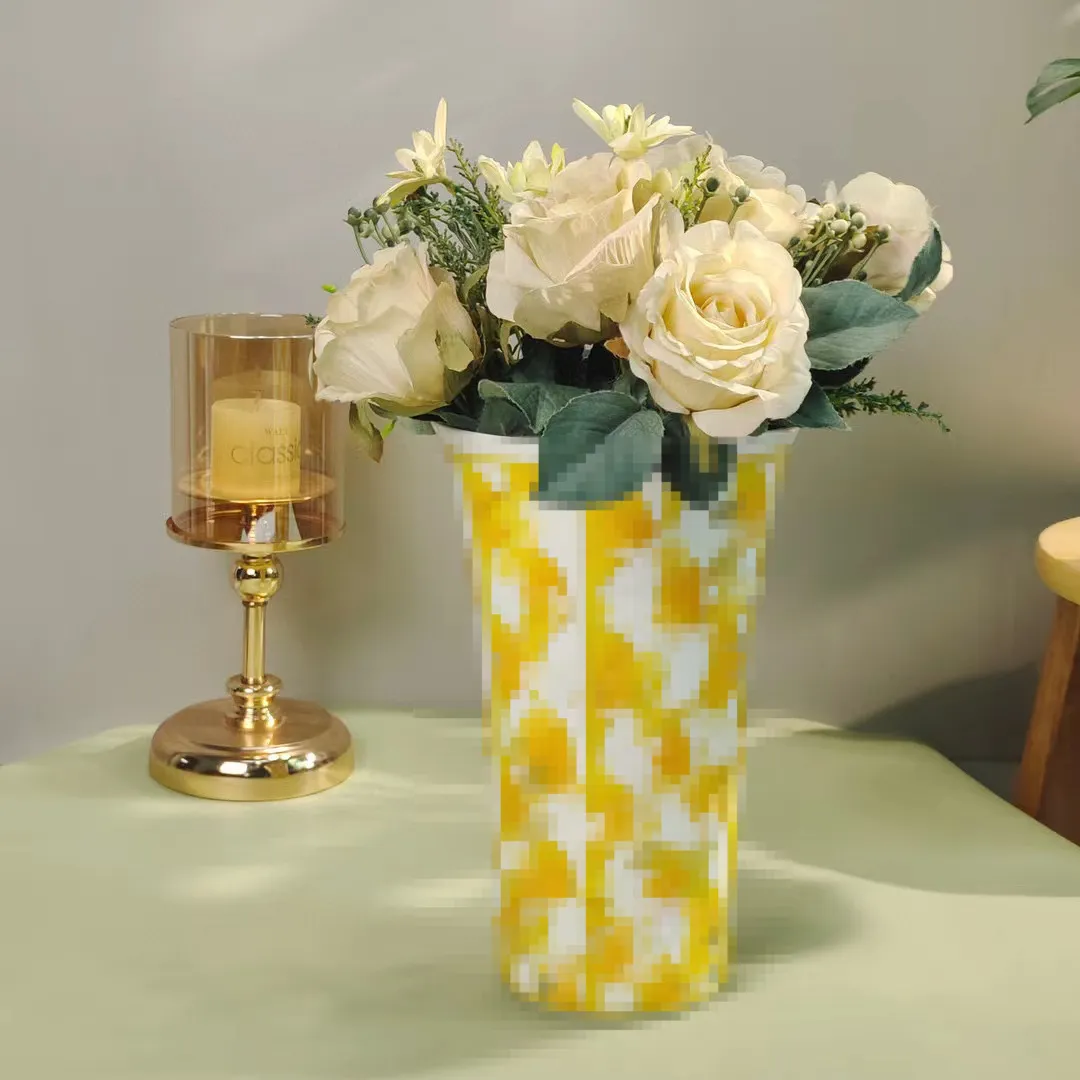 Ensemble de cadeaux de concepteur Vase Vase Multi-couleur Vase Vase Carriage Mosaic European Style Vases Gift Set Decoration Home