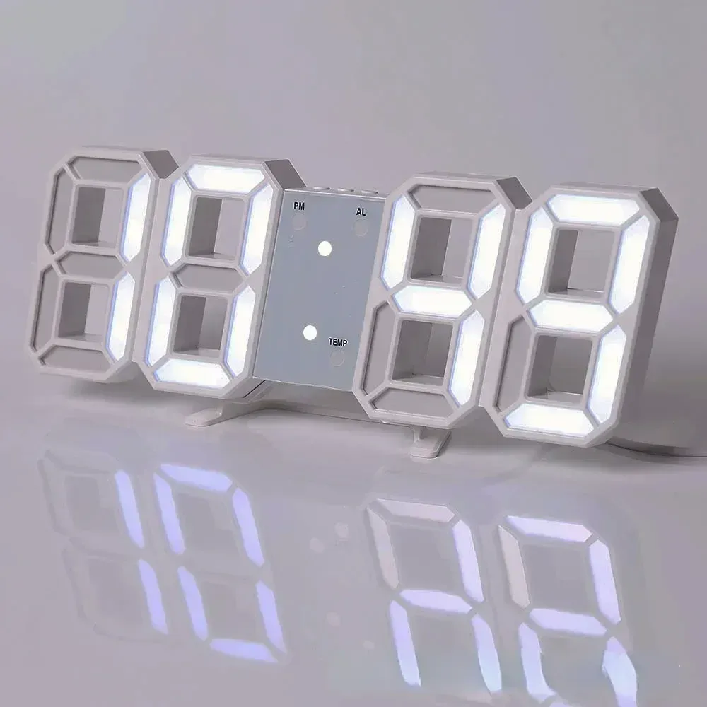 Clocks Digital Wall Clock Date and Time With Temperature Smart 3d Digital Alarm Clock Decoration for Bedroom Decor Decororation Clocks