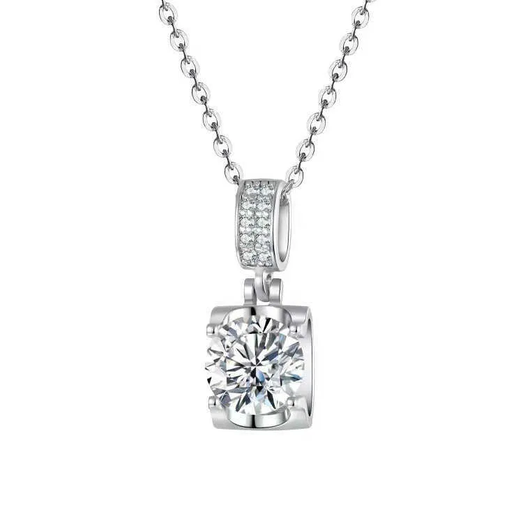 Somen Hot Sales 925 Sterling Silver 1Carat Coissanite Collane per donne a pendente monocarica singola gioielleria all'ingrosso