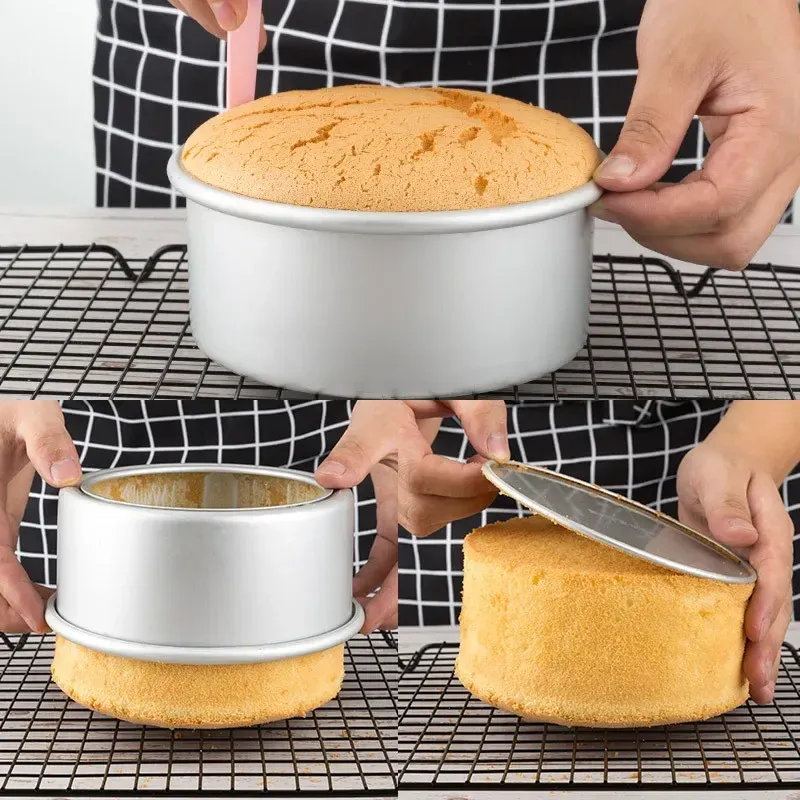 Formar 4/6/8/10/12 tum Tiered Round Cake Mögel borttagbar botten Aluminiumlegering Cake Pan Set Non Stick Baking Mold Kitchen Tools Tools