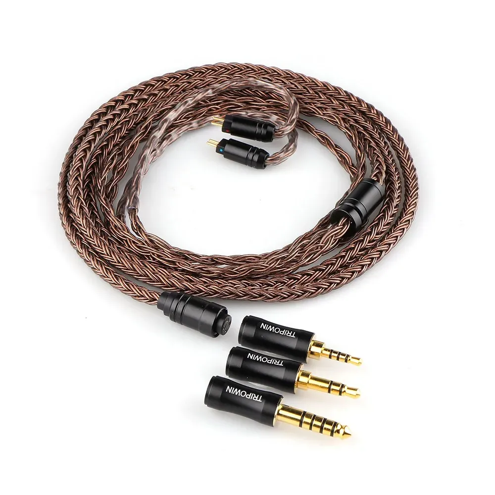 アクセサリートリップウィンアンバー32AWG OFC酸素フリーケーブルHIFI IEMケーブル交換可能な2.5mm 3.5mm 4.4mmプラグPVCオーディオファイル用のプラグスリーブ