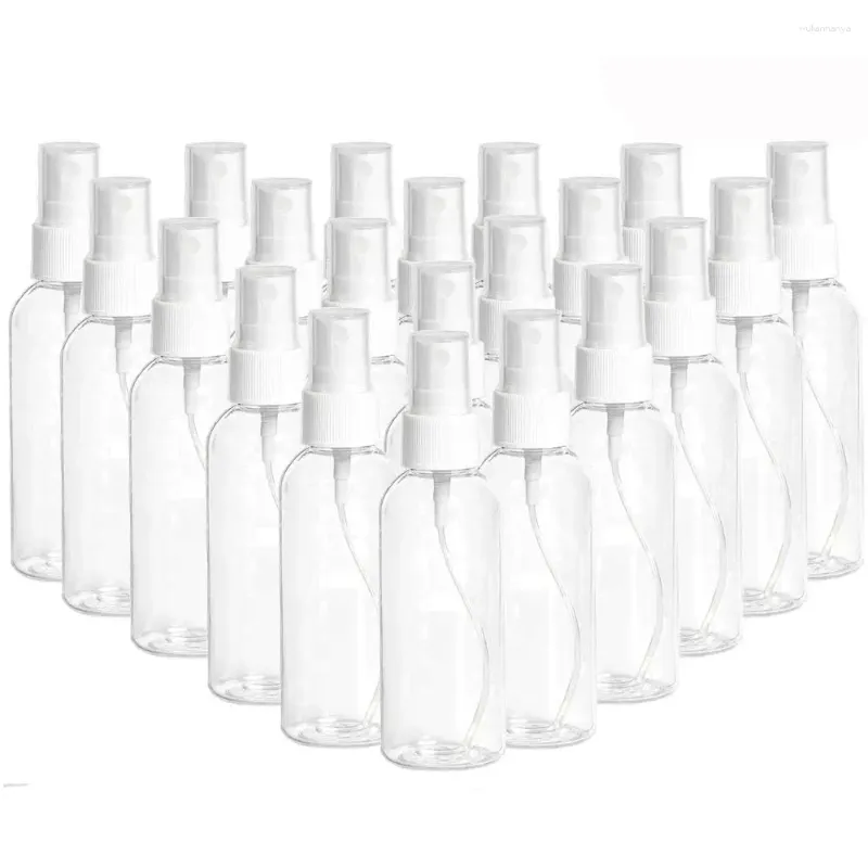 Förvaringsflaskor 50 st 30 ml 50 ml 100 ml tom klar fin dim spray flaska plastflaske atomiserare påfyllbar flytande behållare för smink