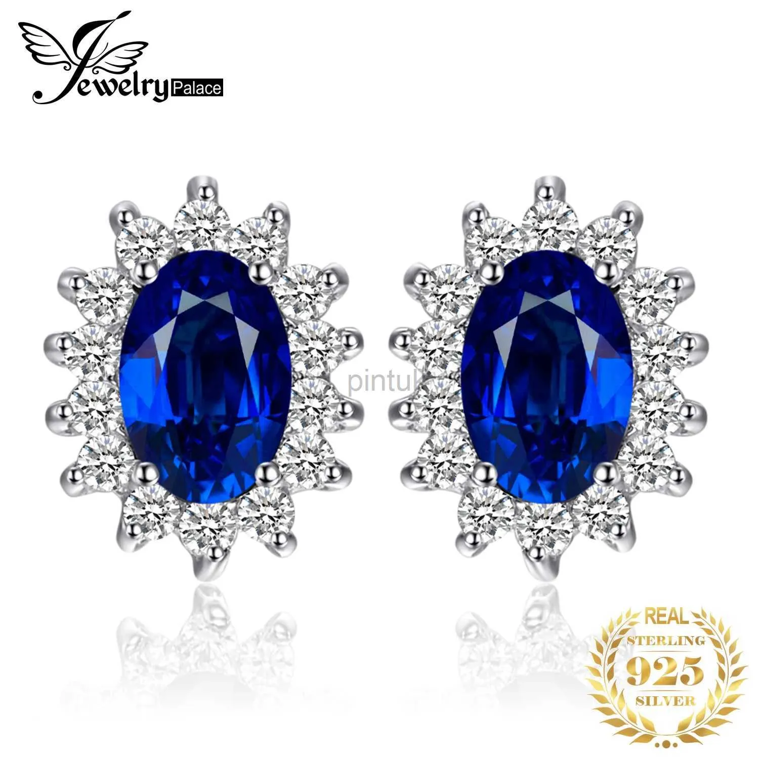 Stud JewelryPalace Created Sapphire Ruby 925 Sterling Silver Stud Earrings Natural Amethyst Citrine Garnet Peridot Topaz Gemstone d240426