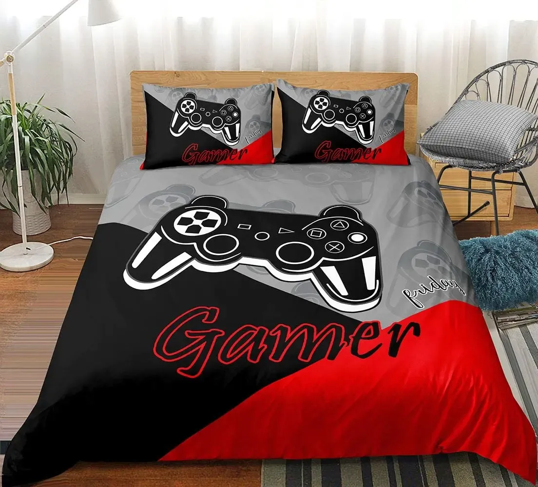 Stelt gamer beddengoedsets voor jongens gaming dekbedoverdeksel set videogames dekbed cover play station ontwerpen bed set met kussensloop