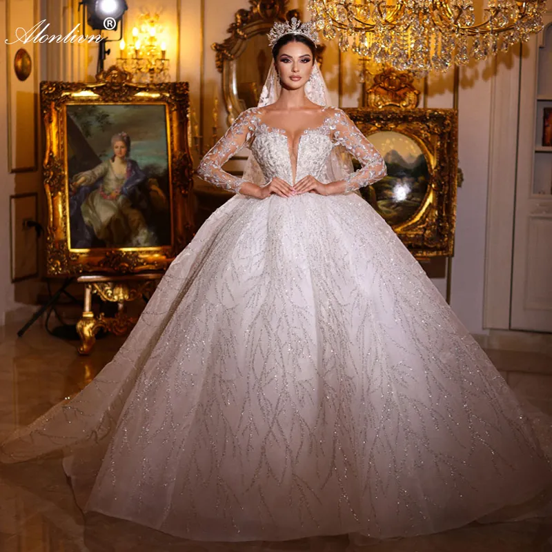 beaded illusion bodice ball gown wedding dress Sexy Boho Beach wedding dress Tulle Spaghetti Neck Beaded Long Bridal