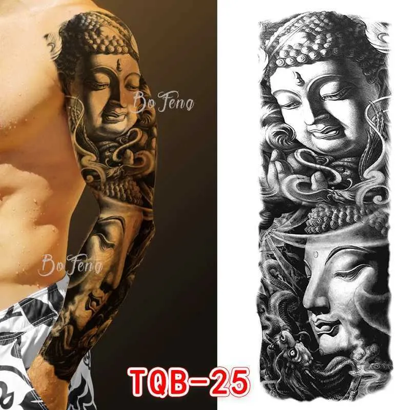 Tattoo Transfer Vollarm großer Größe Temporäre Tattoos Hülle wasserdicht mehrere Stile Tattoo Aufkleber Tattoo Körperkunst Aufkleber Arm Männer und Frauen 240427