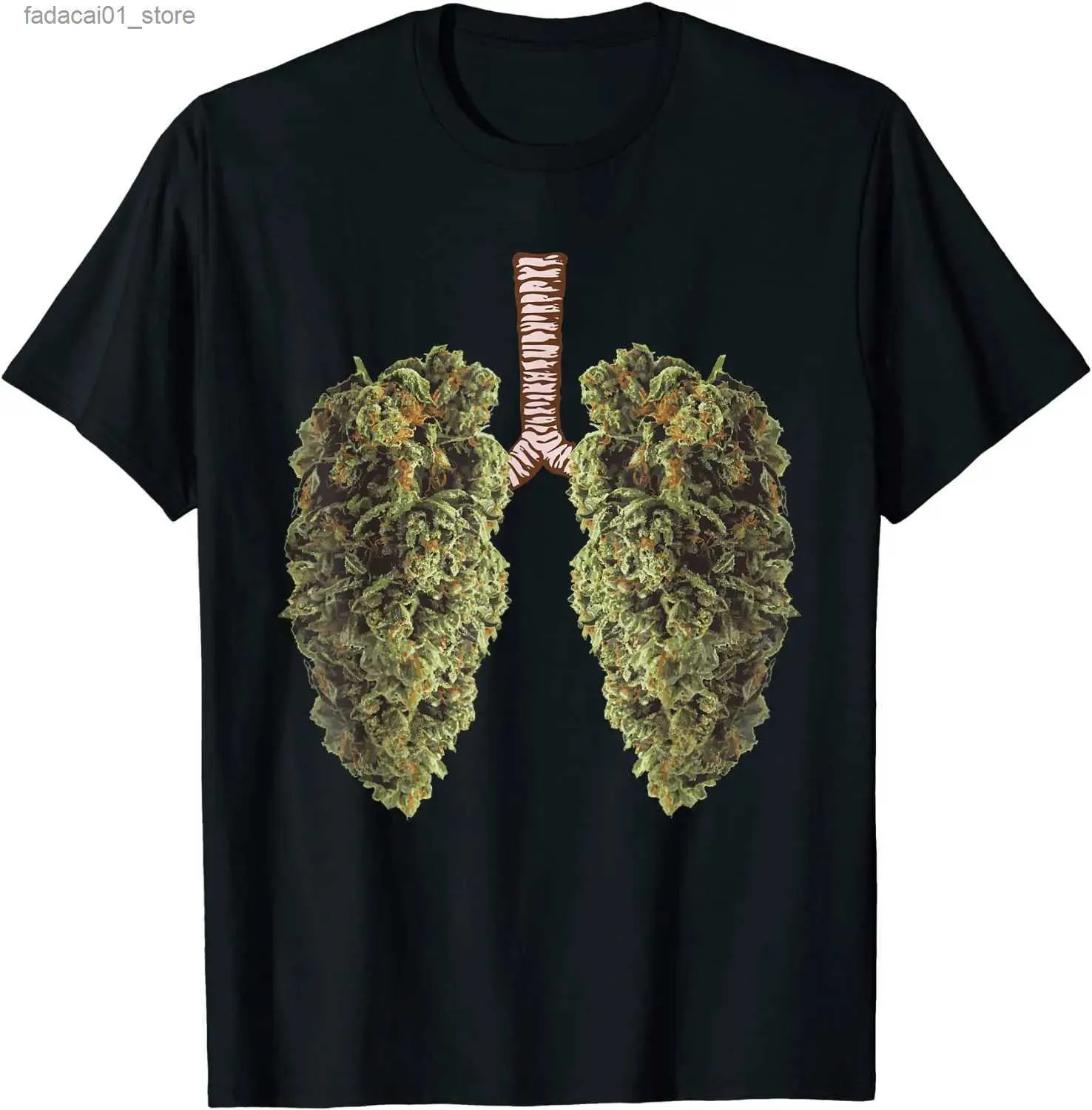 Men's T-Shirts Funny Weed Lung Bud T-shirt - THC Tshirt Hot Selling Teeth Top Cotton PrintQ240426