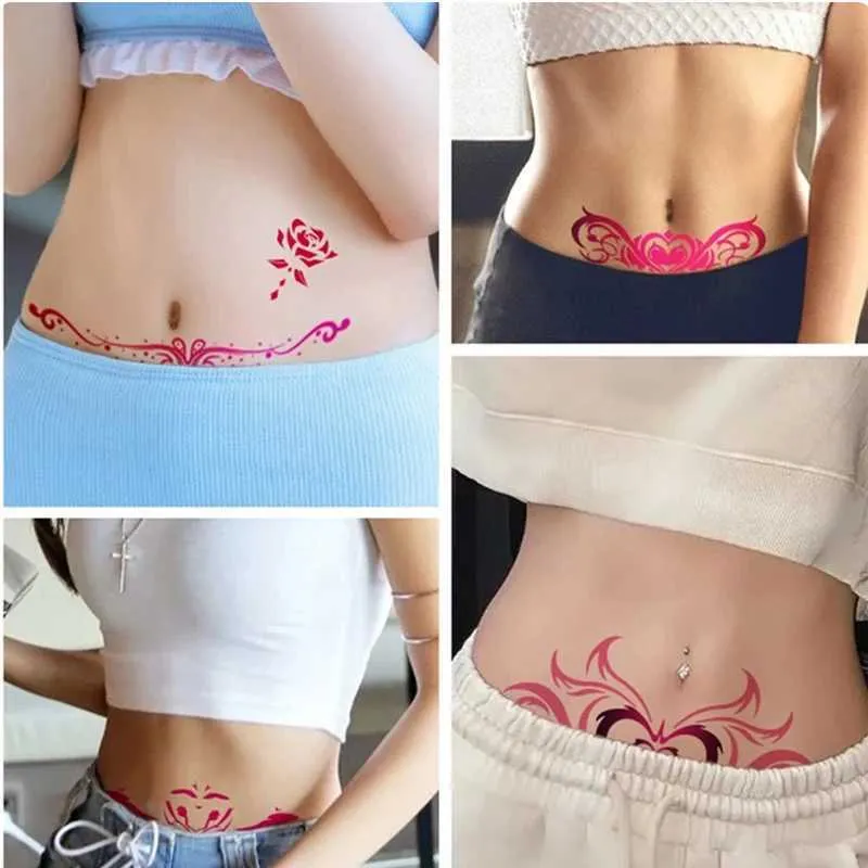 Tatuagem Transferência de tatuagem sexy deusa mama mama particular abdome abdomen tatuagem sexy alternativa adulta tenta mulher sexy tatuagem adesivos 240426