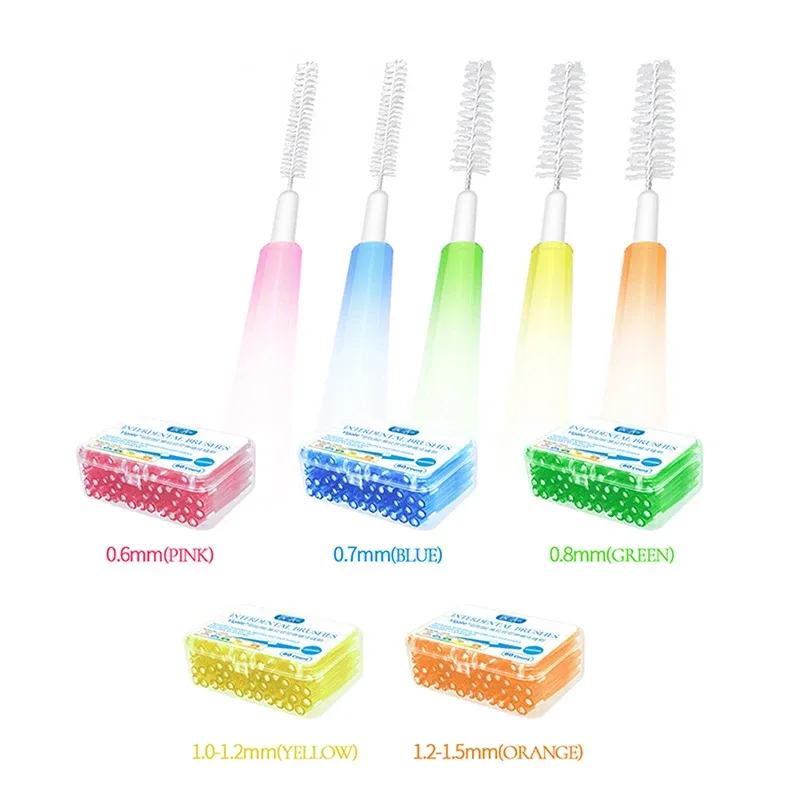 Toothbrush 30/40/50/60pcs/box Toothpick Dental Interdental Brush 0.61.5mm Cleaning Between Teeth Oral Care Orthodontic I Shape Tooth Floss