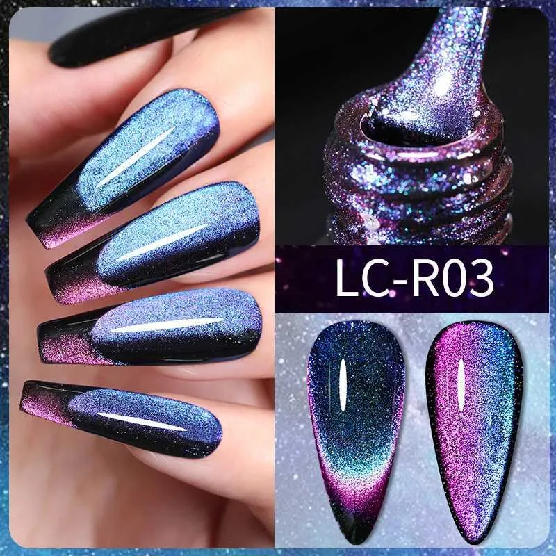 Smalto chiodo lilycute 7ml raibow 9d gatto gel magnetico smalto per unghie scintillante blu colorato semi permanente ammollo fuori gel rosato vernice polacco Y240425