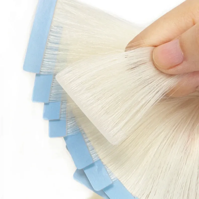 Extensions # 1001 Cuticule Remy Ruban invisible en extensions Blanc Blonde Pu Waft injecté de ruban extensions de cheveux 10pcs 6 mois + durée de vie