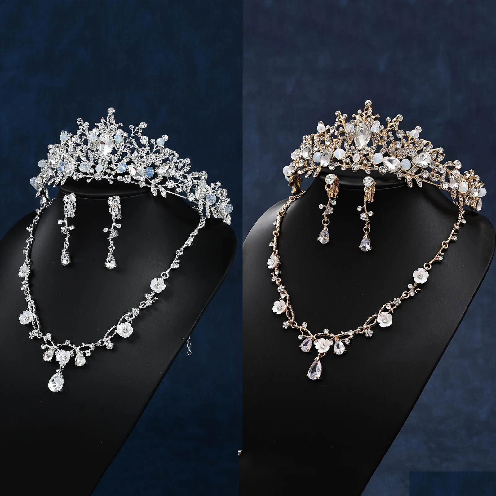 Bijoux de cheveux de mariage Nouveau ensemble de mariées à la main 2022 Collier de couronne haut de gamme coréenne Trois pièces 240102 Drop livraison Hairjewelry DHSCW