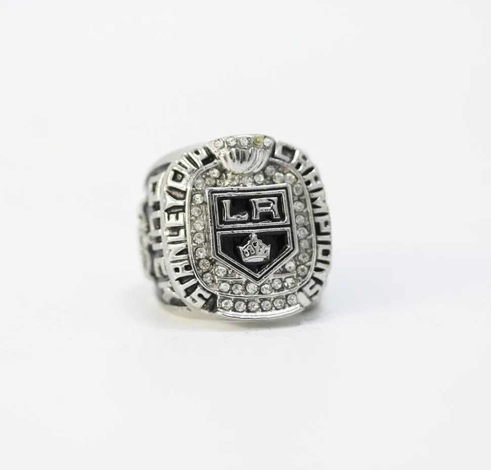 Real Real Fine entier 2012 Ice Hockey Kings Zinc Alloy Silver Pted Men World Ship Ring Men Anneaux1409267G2003113