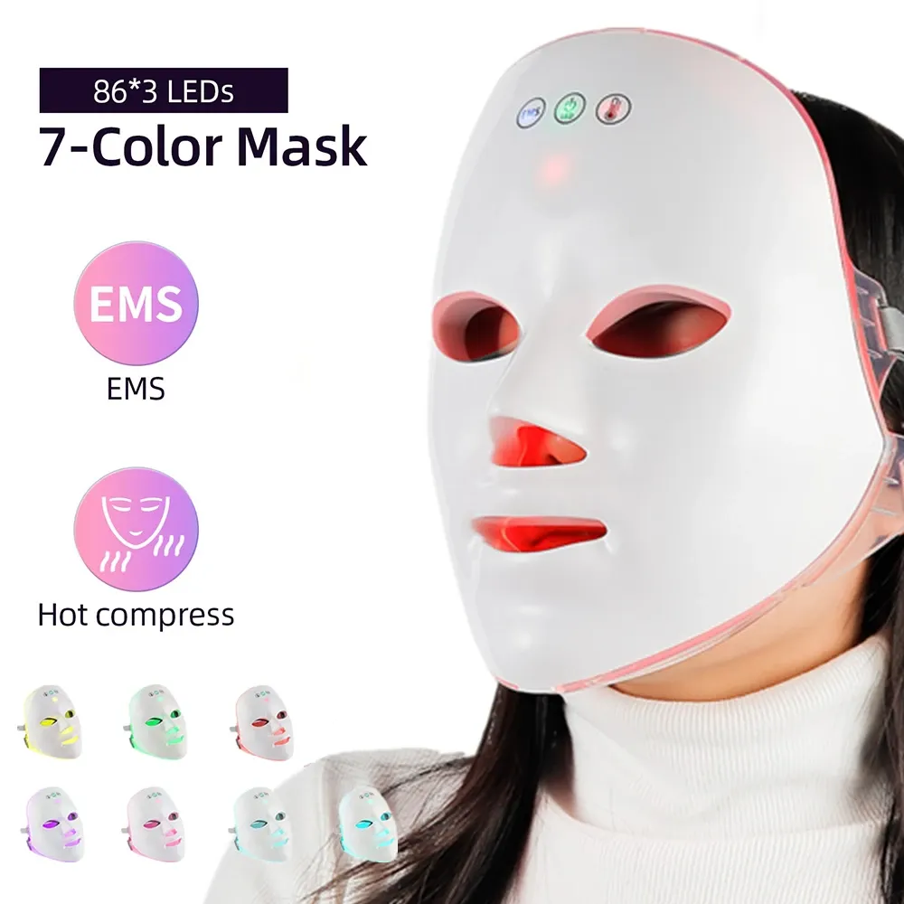 Pants Ems Heating Therapy 7 Colors Led Photon Face Mask Microcurrent Skn Tighten Ems Mask Wireless Use Antiwrinkle Firming Skin