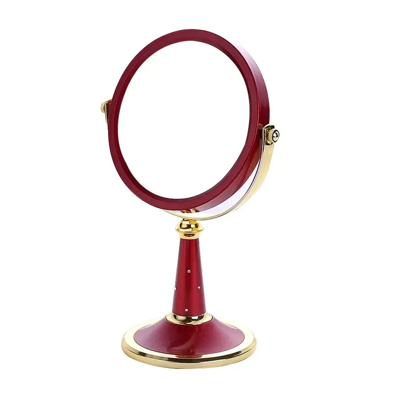 Nouveau miroir de maquillage de bureau avec diamant miroir à double face Miroir de bureau étudiant miroir de princesse miroir de 7 pouces