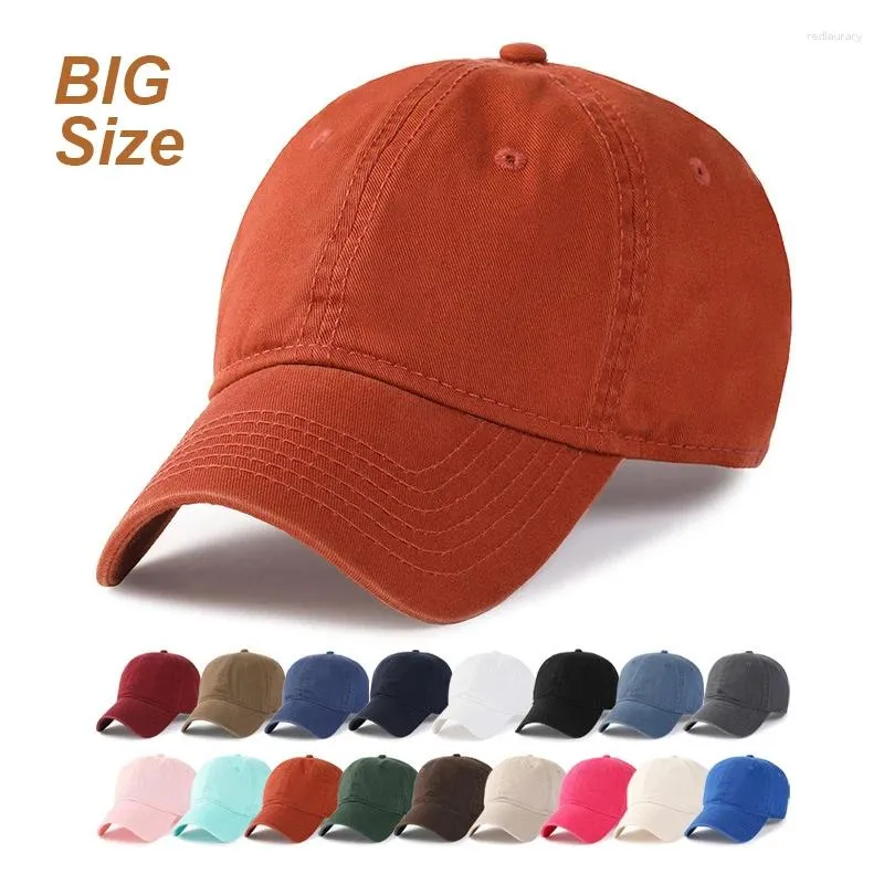 Ball Caps Washed Cotton XXL Large Plus Size Men Baseball Adjustable Hat Big Head Women Solid Color Simple Style Premium Quality