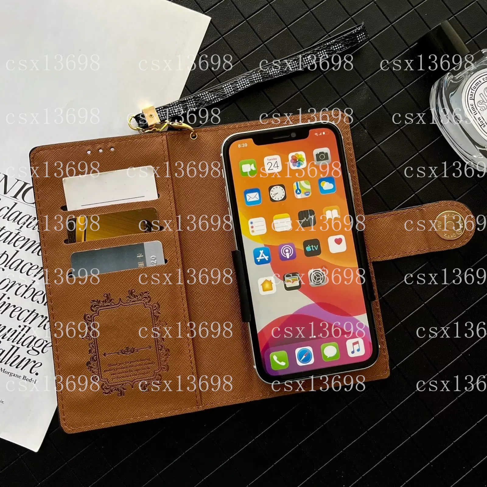Cas de téléphone de mode pour iPhone 15 Pro Max 11 12 13 14pro 14Promax X XR XS XSMAX Case PU Leather Shell Designer Samsung S23 S23U S22P Note 10 20 Ultra 6.7inch Universal Case