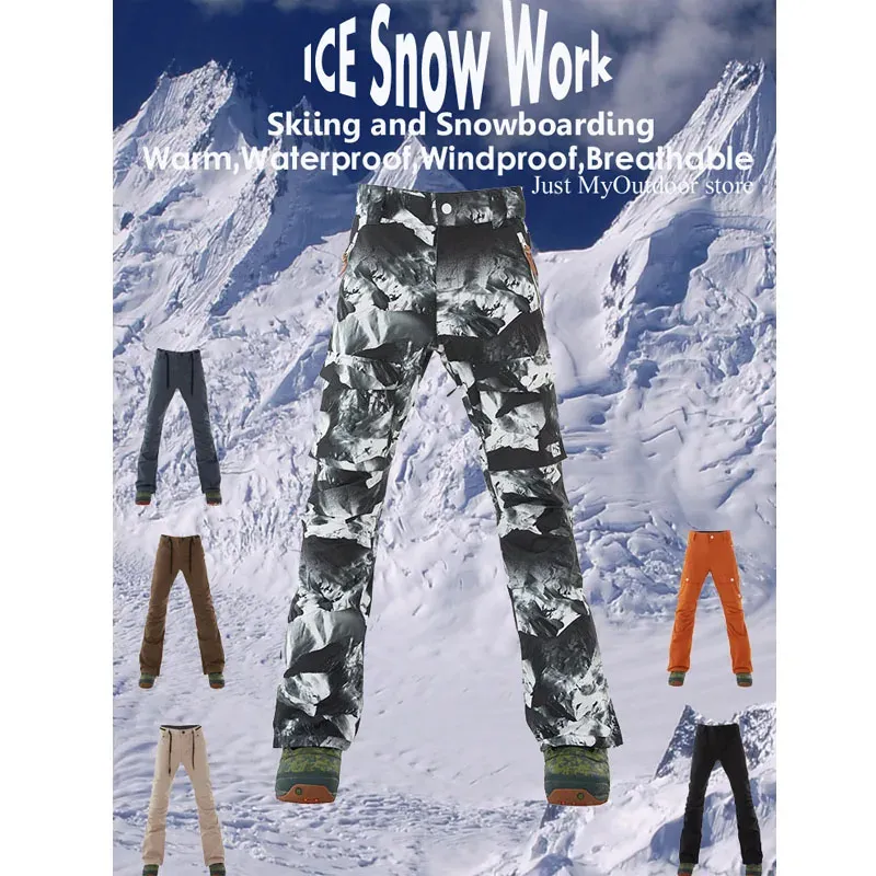 Pants Brand High Snow Pants Snowboarding Suit Trousers 15k Waterproof Windproof Breathable Winter Outdoor Sports Ski Pants for Men's
