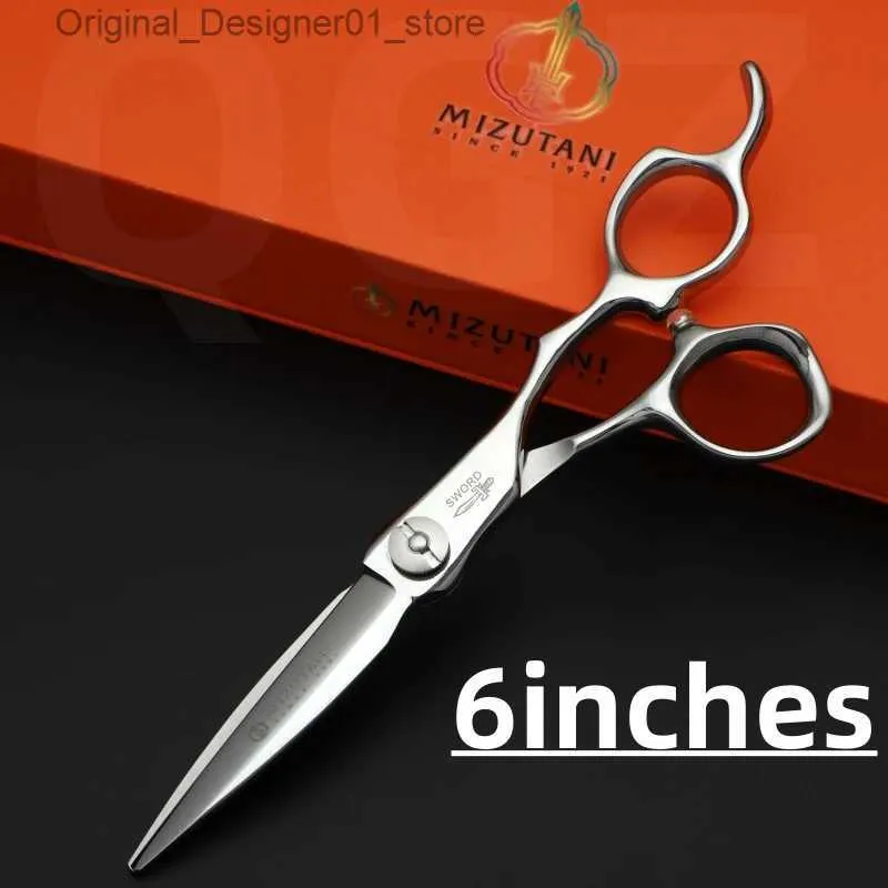 Tesoura de cabelo New Mizutani 6,0 polegadas 440C VG10 Material de aço barbeiro da loja de cabelos profissionais q240426