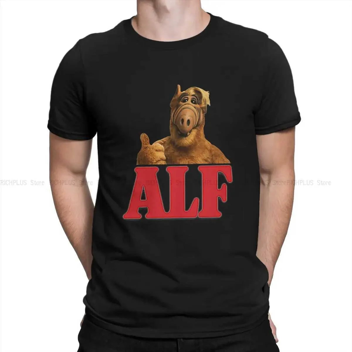 Men's T-Shirts ALF The Animated Series TShirt en Life Form Elegant T Shirt Homme Men T Shirt Printing Trendy T240425