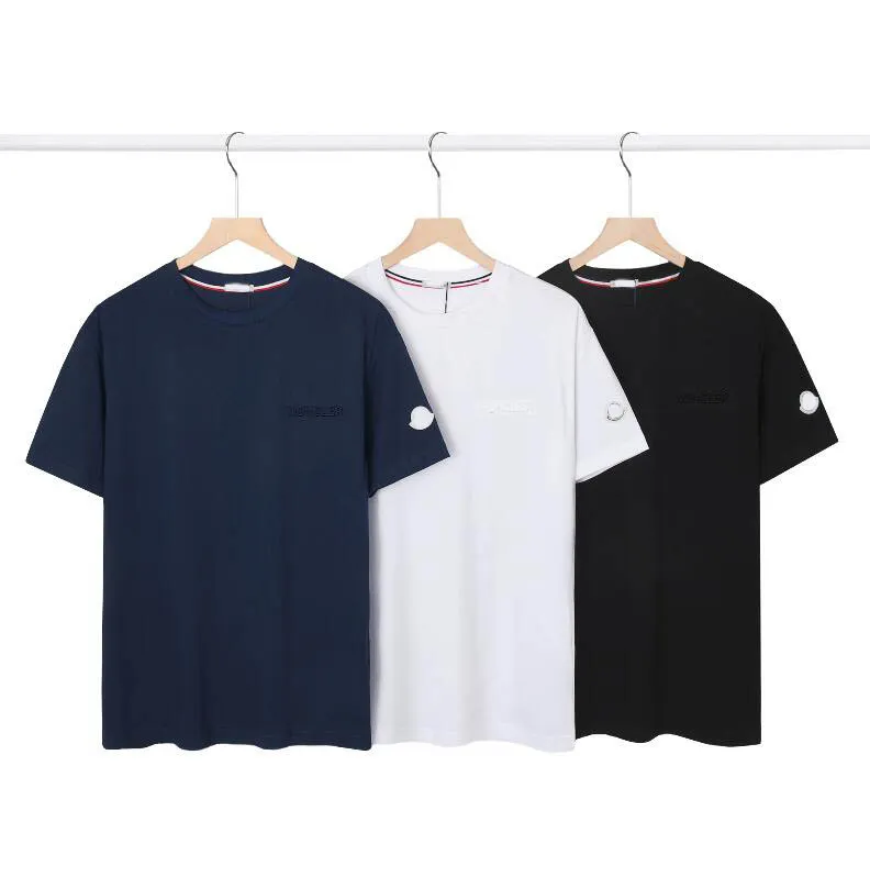 Novo logotipo do peito Men, camiseta 3 cores camisas sólidas, designer de distintivo de braço, camisa de pólo aaa camisetas de qualidade