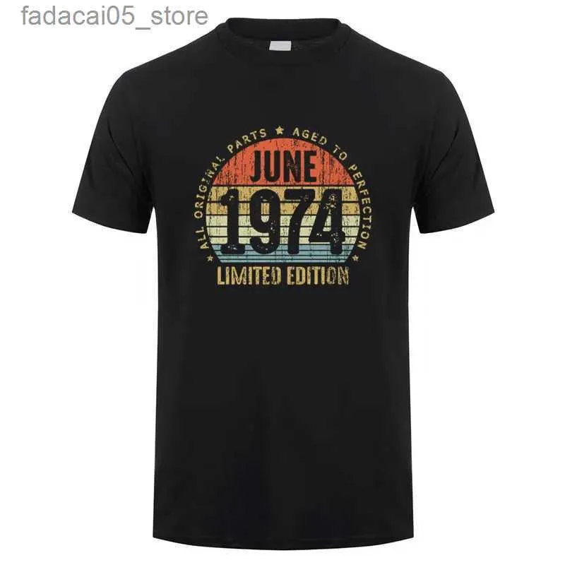 T-shirts pour hommes Shirts à manches courtes fabriquées en juin 1974 Née le 10 mars T-shirt cadeau d'anniversaire SD-004 chaque mois Q240426