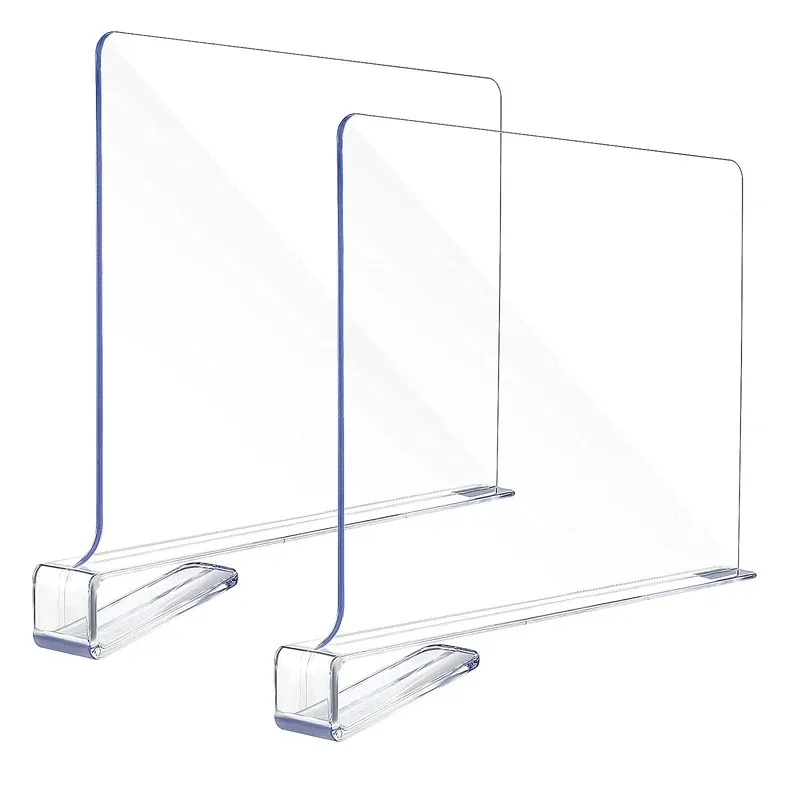 Racks 2pcs Shelf Shelf Storage Dividers Transparent Acrylis Séparents Armorphacs Clacboard Fiditers Organicers Office Desk Bourse Rack