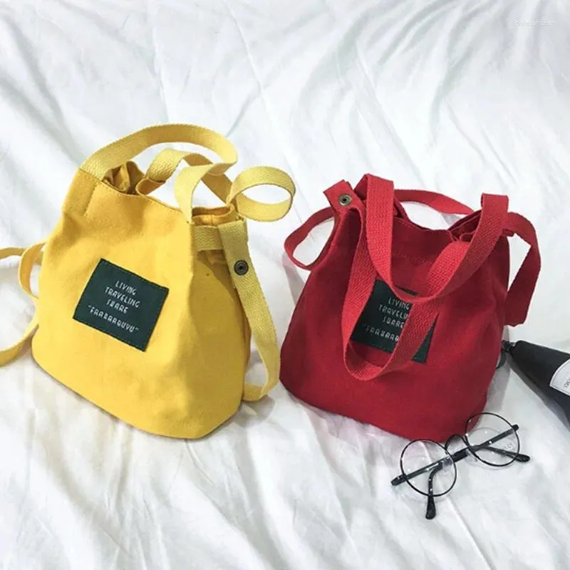 Sacs à bandouliers femmes le sac en toile Femelle Style College Japonais Coréen Vintage Designer Hands Sacs pliables réutilisables