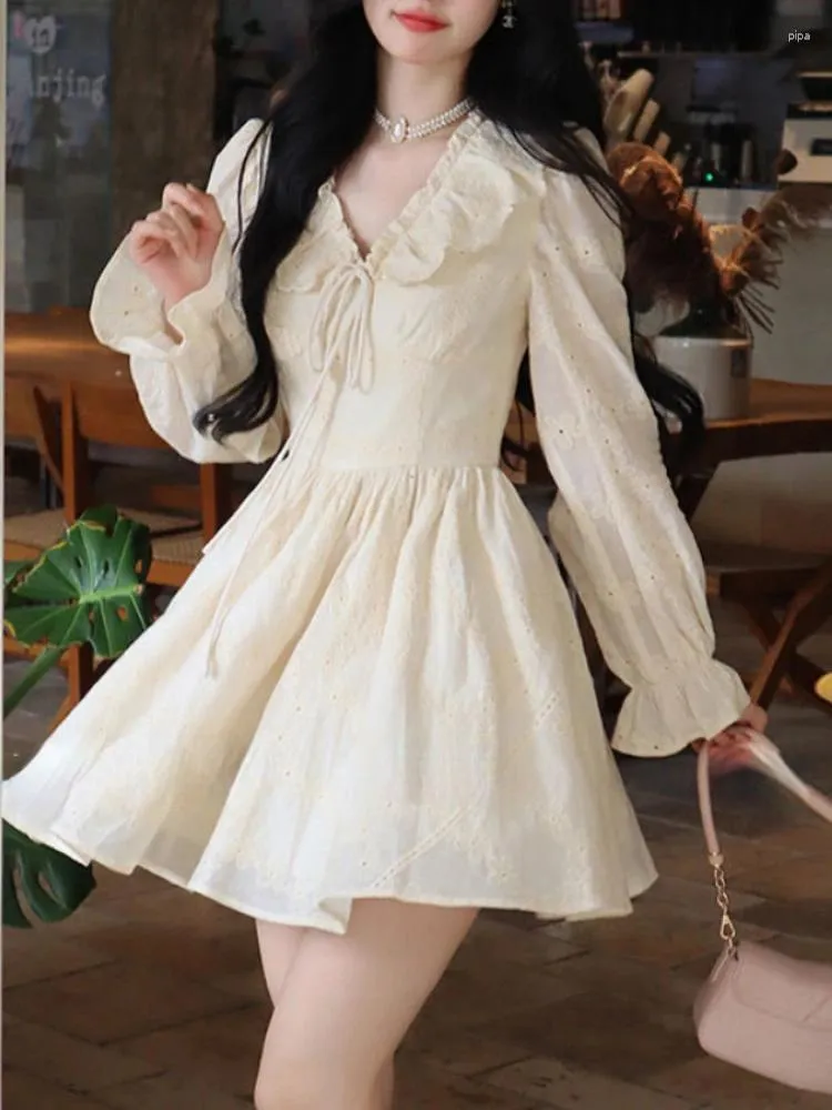 navy blue dress for baby girl Kids Dresses for Girls White Long Sleeve Dress Fall Winter Clothes for  Girls Christmas Outfit 10-11 Years main image 0