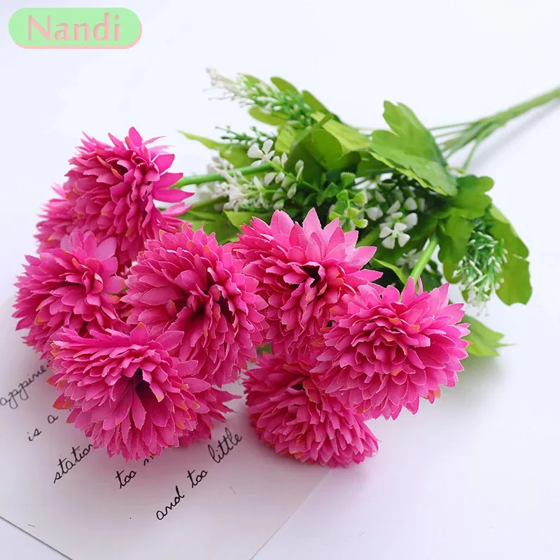 Nordic Simulation Hydrangea Camellia Artificial Green Plant Bouquet Bridal DIY Home Wedding Table Center Decoration 240422