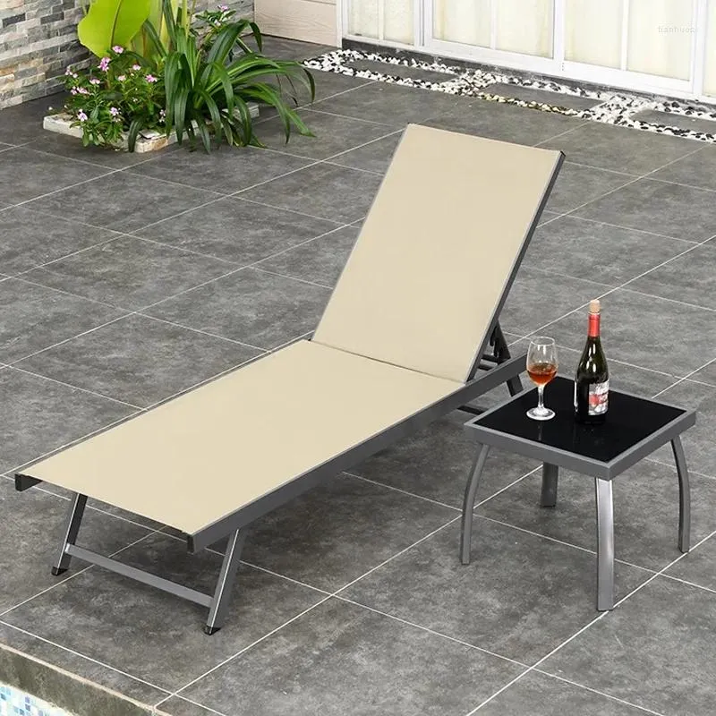 Camp Furniture Lounge Minimalist Strandstol Bänk Simning utanför terrassen Salong Lazy Comfort Mobile Sillas de Playa Furnitures