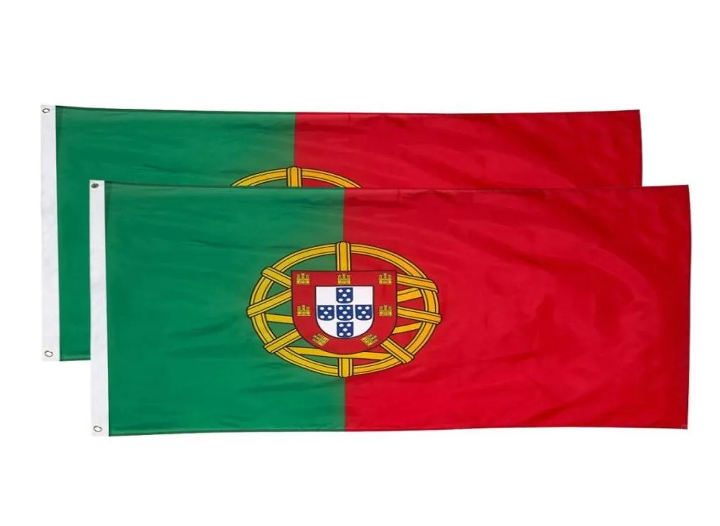 Banners de drapeaux Portugal 3x5 150x90cm National Hanging Flying Flying Fabric de polyester de haute qualité pour utilisation en plein air intérieure 2122546