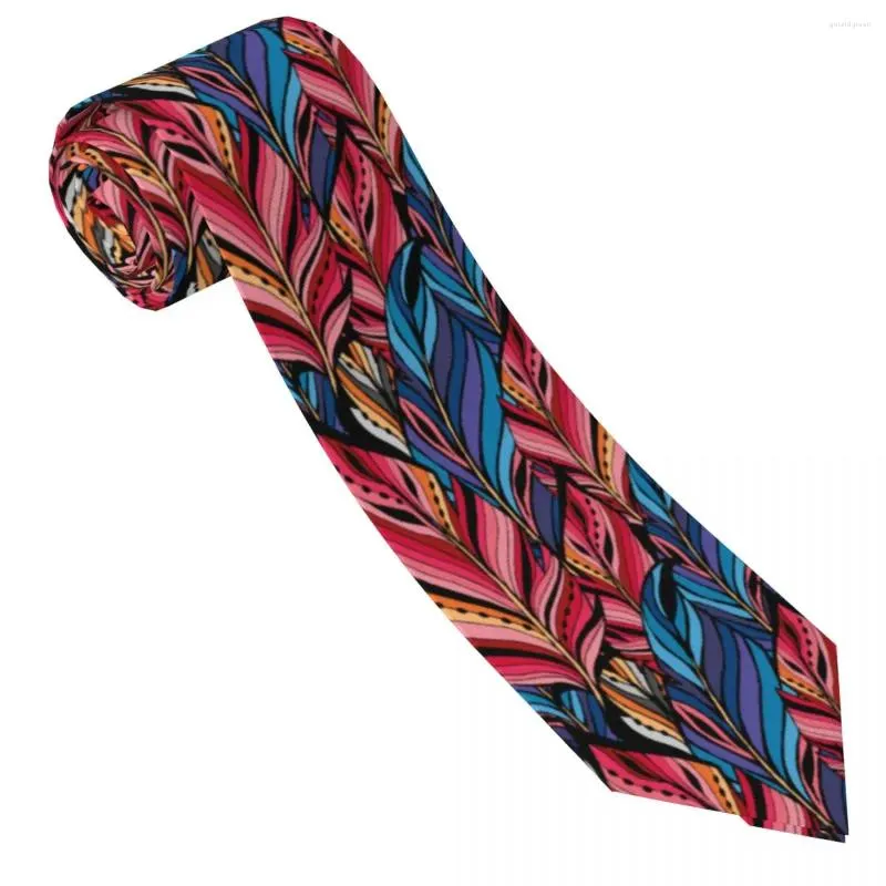 Bow Ties Men's Tie Harajuku Feathers Neck Abstract Line Art Classic Elegant Collar Graphic Wedding Quality Necktie Accessories