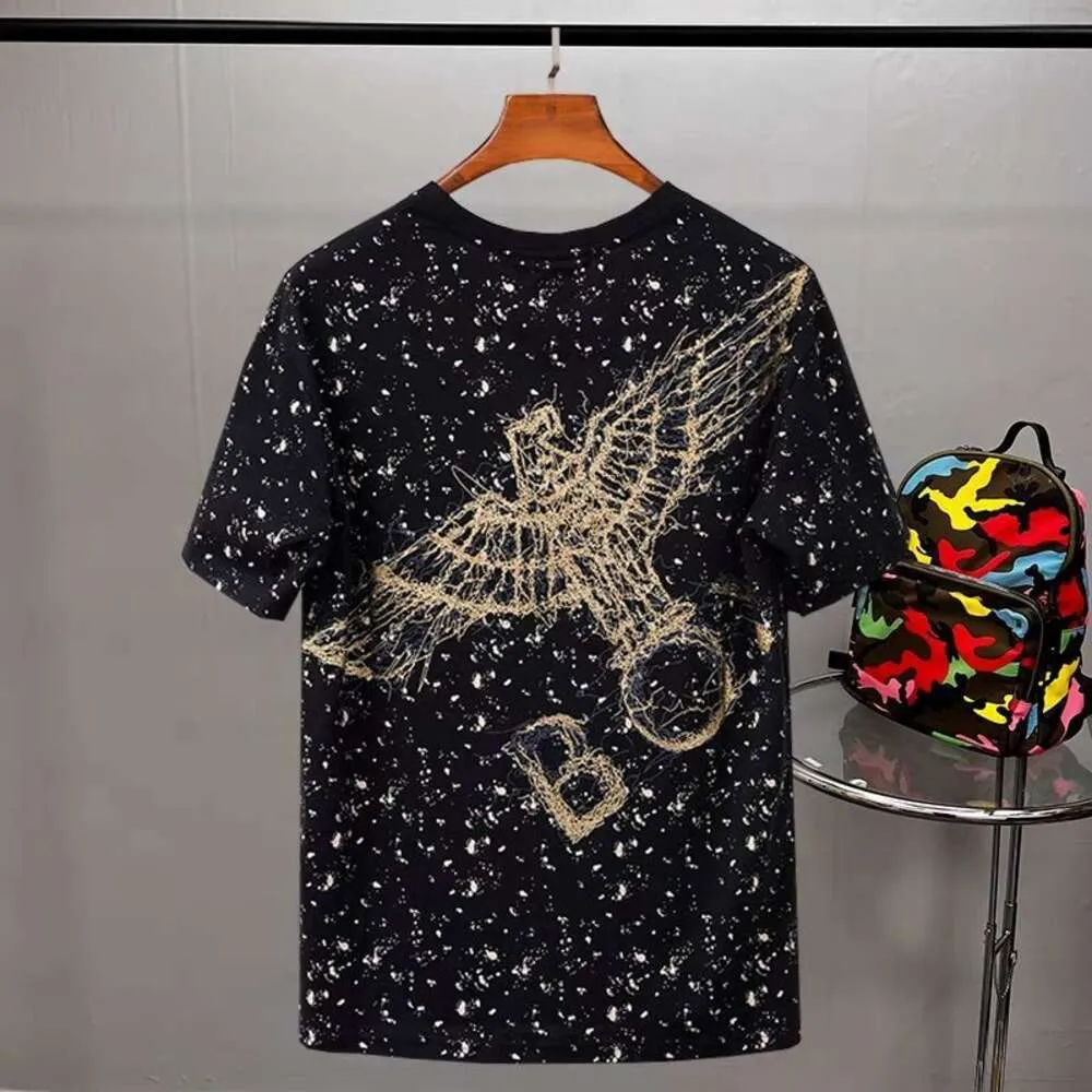 عصري العلامة التجارية الجديدة من Eagle Sky Star Printed T-Shirt فضفاضة الرجال والسيدات في الصيف جولة العنق القصيرة زوجين الأكمام نفس النمط