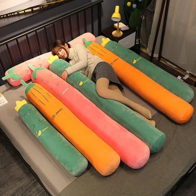 Travesseiro adorável desenho animado cilíndrico travesseiro comprido lateral destacável travesseiros corporais adormecidos na gravidez macia sono perna travesseiros