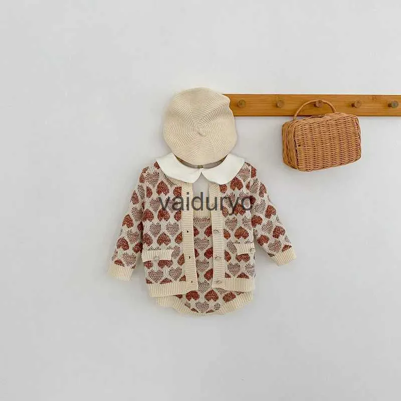 Clothing Sets Baby Clothes Infant Sweaters And Knit Bodysuits Hear Cardigans Baby Coats H240429