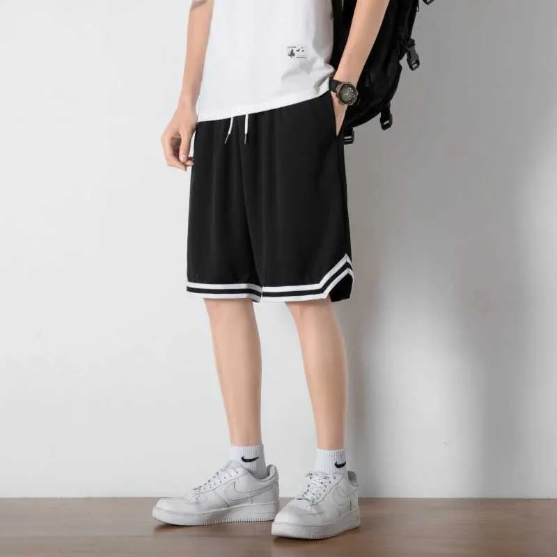 Heren shorts 2024 Mens Summer Mesh Sports shorts Snel droog ademende drawstring shorts Casual losse grote Bermuda basketbal shorts J240426