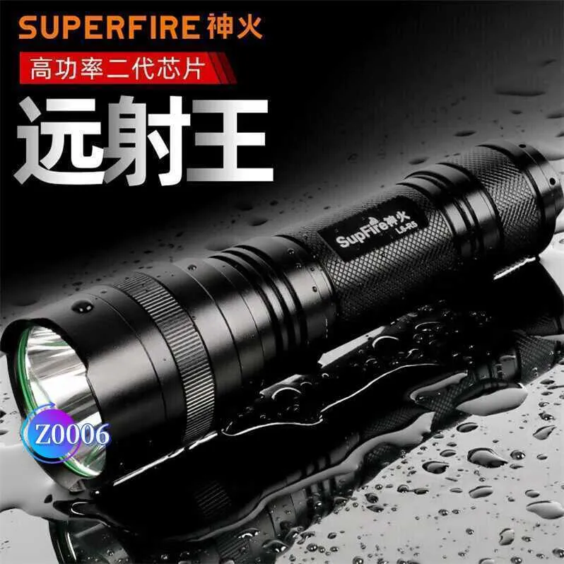 Lampe de poche auto-protectrice Strong Light Charge explosive Flash Lampe de poche Strong Light Light Reccharagable extérieur imperméable Cycling Ultra Bright Long Range Long Ra