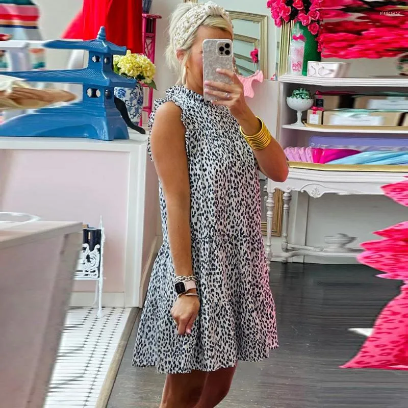 Leopard casual dress sale