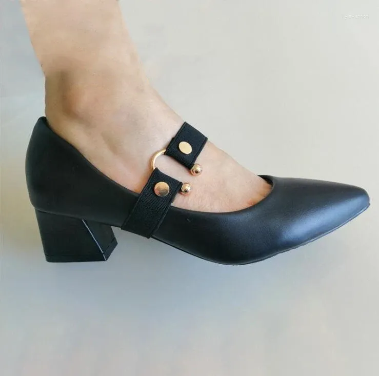 Schuhteile 2pcs Lazy Women Shoelace Straps Accessoires Elastizitätsband für High Heel -Schnürsenkel