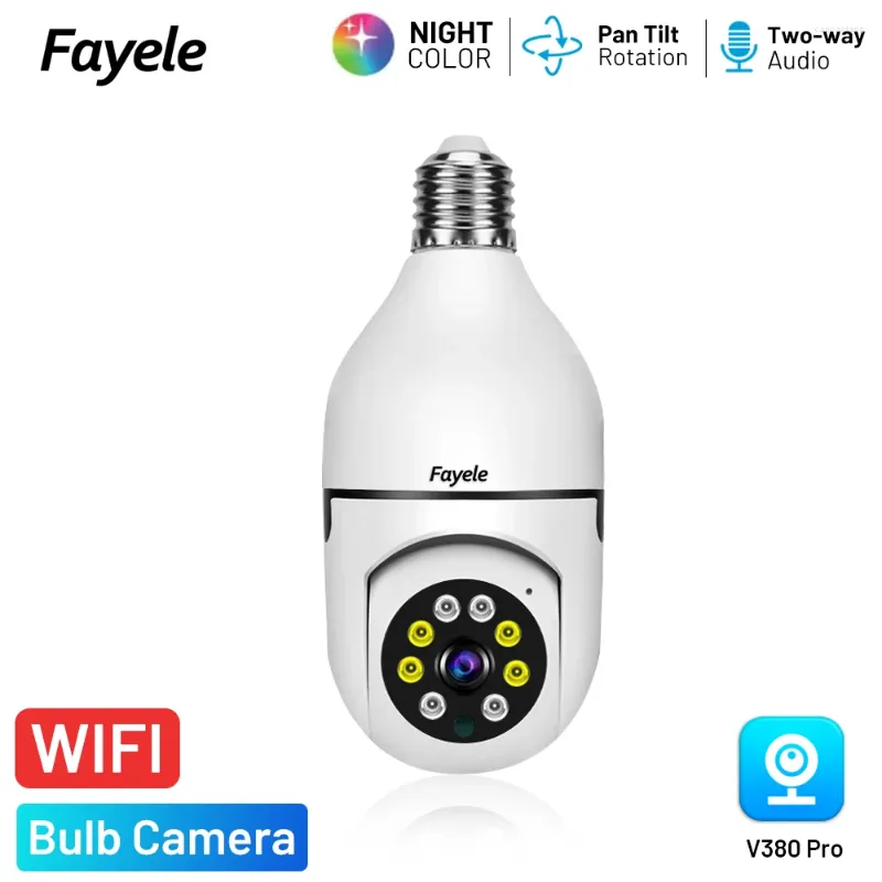Security Wi -Fi лампочка камера 3MP Color Night Audio Videio Supriallance Ptz Wireless E27 Lamp Holder Auto Laking IP IP