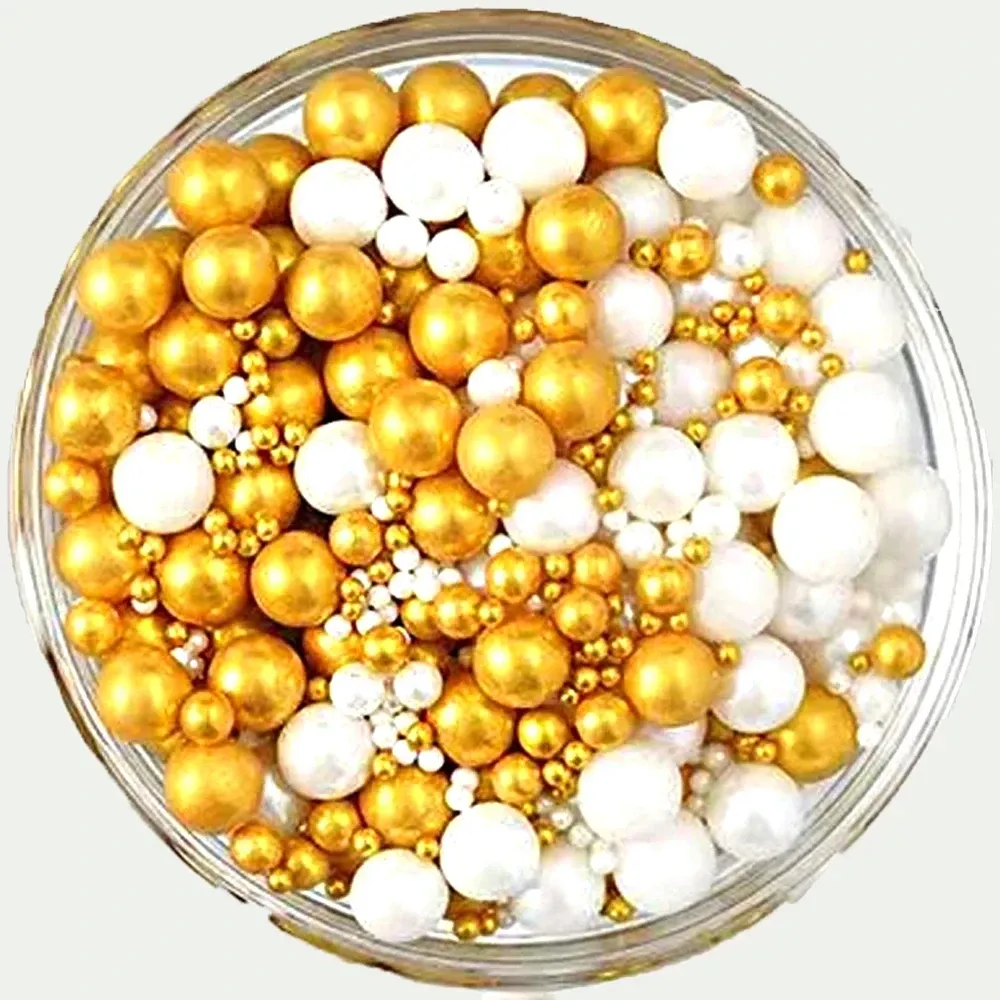Moules 50g Gold Sugar Ball Cake Decoration Perles Sweet Perle Perle Sugar Ball Cake Topper Sprinkles Candy Ball Baking Decoration