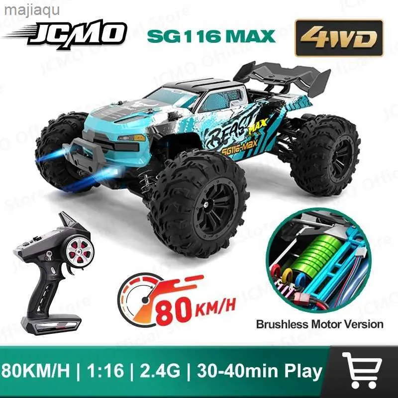 Auto elettrica/RC Zll SG116 Massimo RC Brushless 4WD auto RC 80 km/h Racing professionale 2,4 g di alta velocità Off Drift Drift Remote Control Toyl2404