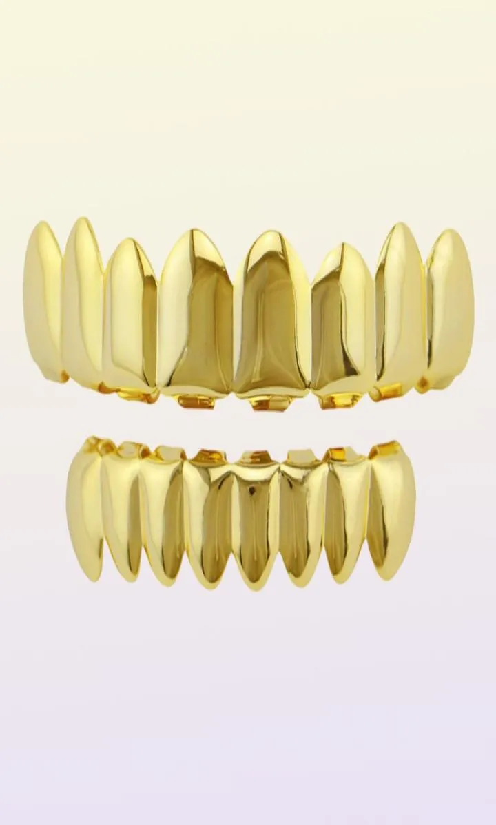 Hiphop Grill JewelryClassic liso Gold Gold Rose Rosed Dores Grillz Bottom Borço Dental Brace Dental Grills Men Lady Hip Hop 9760914