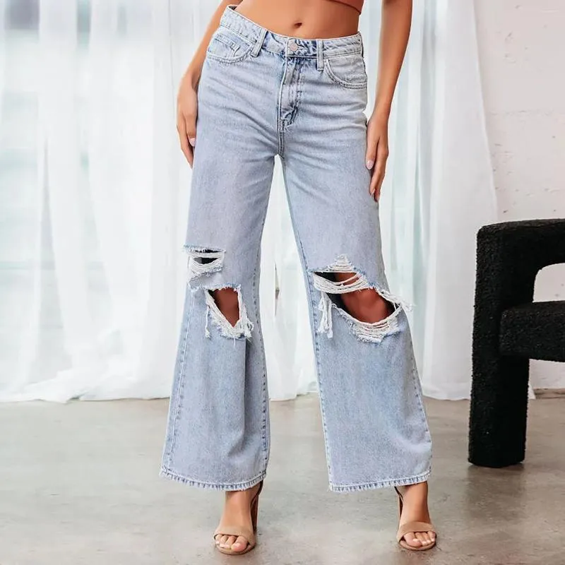 Женские джинсы мода для женщин пуговица с высокой талией эластичные брюки.
